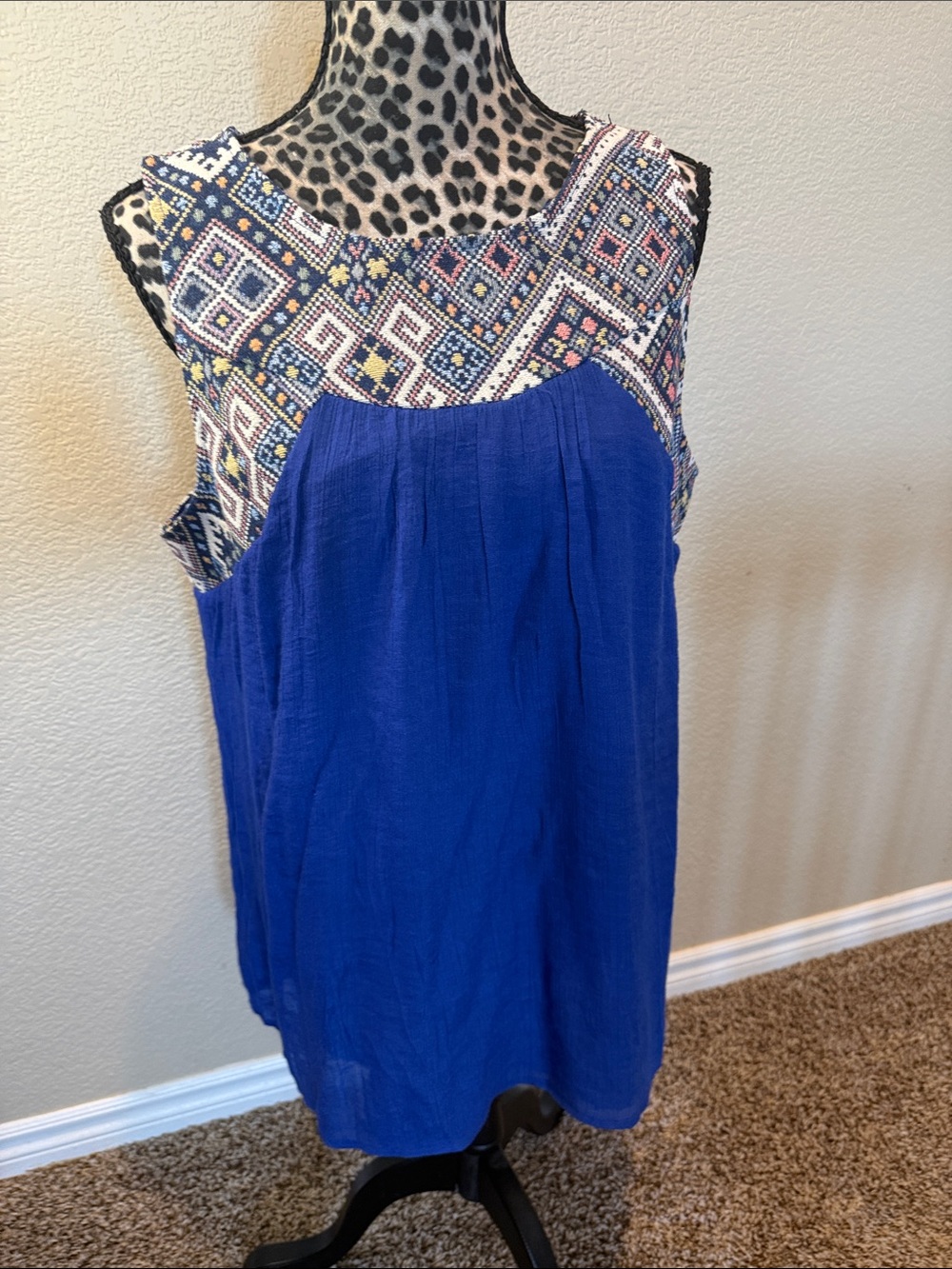 Doe & Rae Royal Blue Sleeveless tunic, new with tags